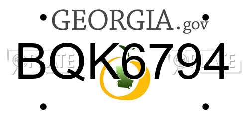 BQK6794 Georgia License Plate