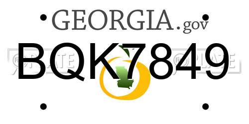 BQK7849 Georgia License Plate
