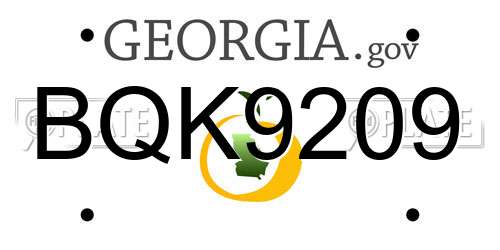 BQK9209 Georgia License Plate