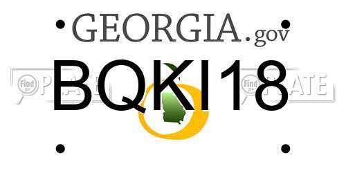 BQKI18 Georgia License Plate