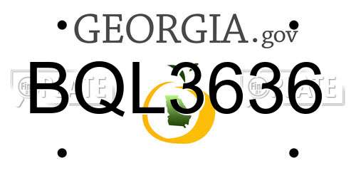 BQL3636 Georgia License Plate