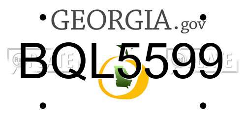 BQL5599 Georgia License Plate
