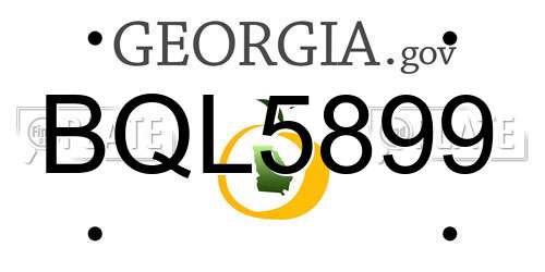 BQL5899 Georgia License Plate
