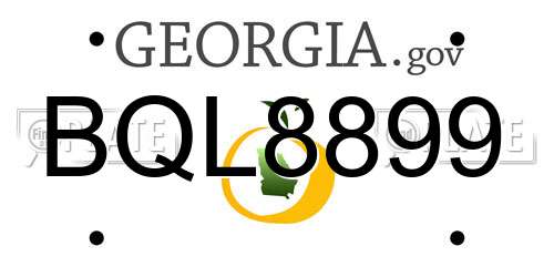 BQL8899 Georgia License Plate
