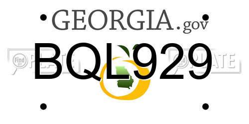BQL929 Georgia License Plate