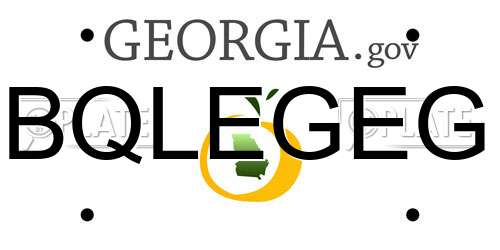 BQLEGEG Georgia License Plate