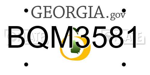 BQM3581 Georgia License Plate