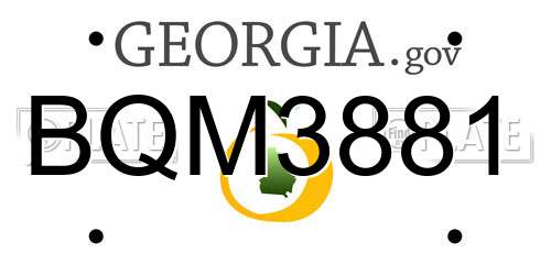 BQM3881 Georgia License Plate