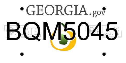 BQM5045 Georgia License Plate