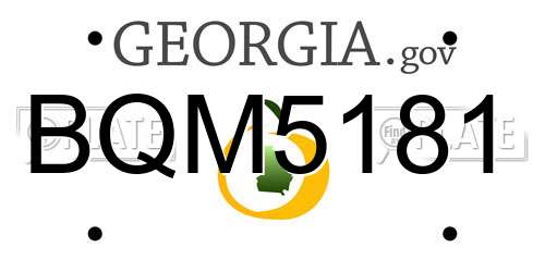 BQM5181 Georgia License Plate