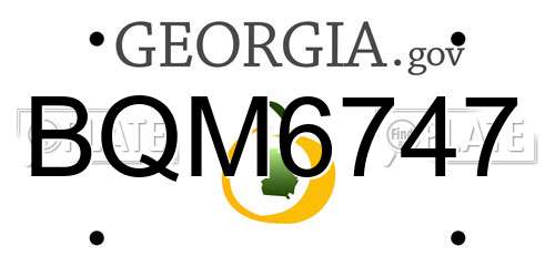 BQM6747 Georgia License Plate