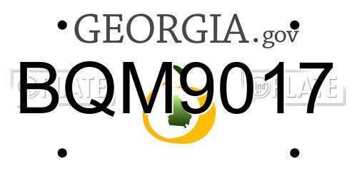 BQM9017 Georgia License Plate