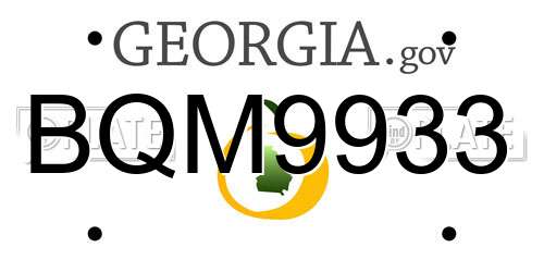 BQM9933 Georgia License Plate