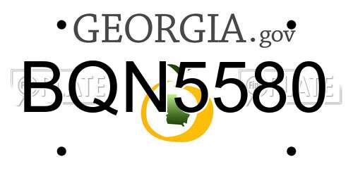 BQN5580 Georgia License Plate