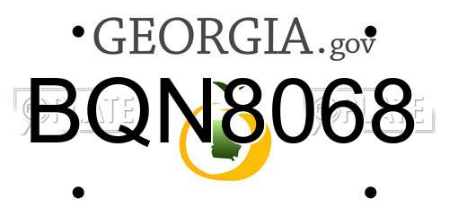 BQN8068 Georgia License Plate