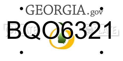 BQO6321 Georgia License Plate