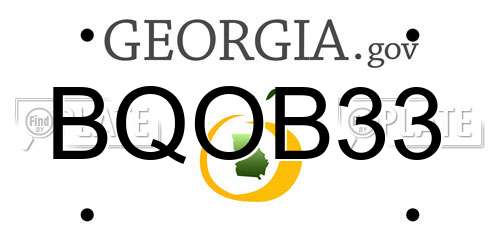 BQOB33 Georgia License Plate