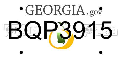 BQP3915 Georgia License Plate