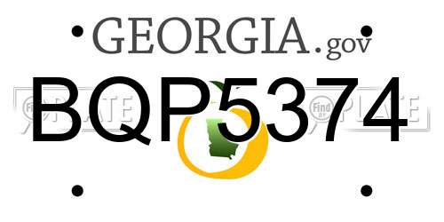 BQP5374 Georgia License Plate