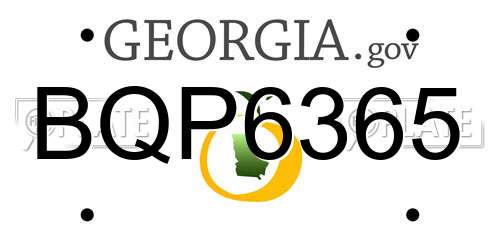 BQP6365 Georgia License Plate
