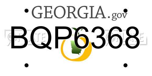 BQP6368 Georgia License Plate