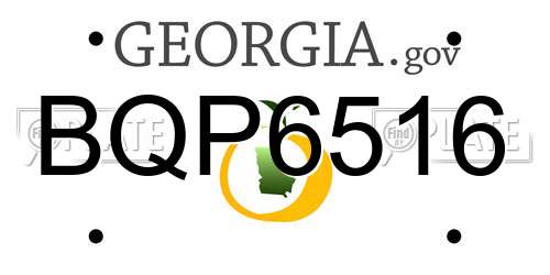 BQP6516 Georgia License Plate