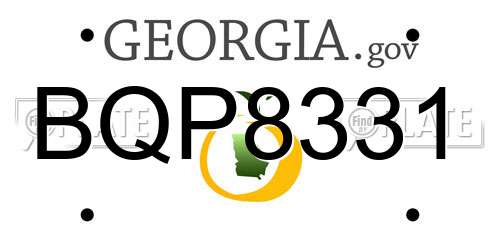BQP8331 Georgia License Plate