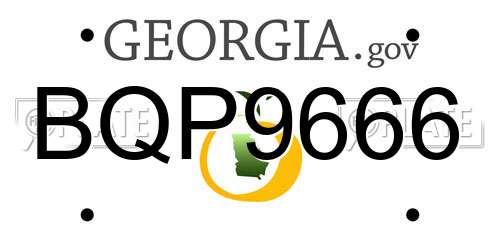 BQP9666 Georgia License Plate