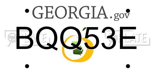 BQQ53E Georgia License Plate