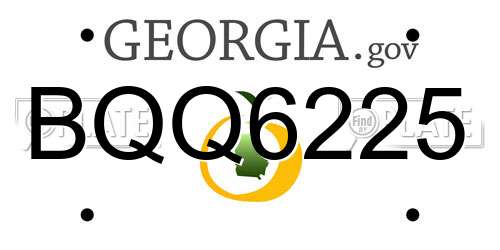 BQQ6225 Georgia License Plate