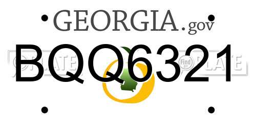 BQQ6321 Georgia License Plate