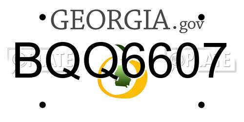 BQQ6607 Georgia License Plate