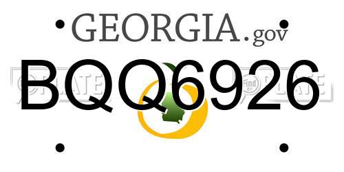 BQQ6926 Georgia License Plate
