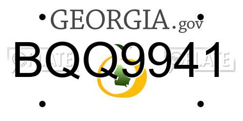 BQQ9941 Georgia License Plate