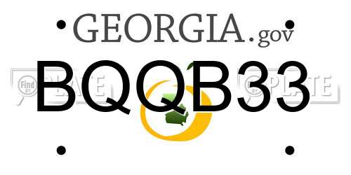 BQQB33 Georgia License Plate