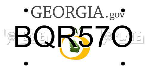 BQR57O Georgia License Plate
