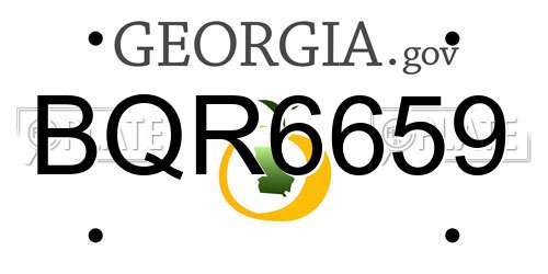 BQR6659 Georgia License Plate