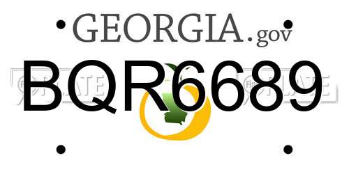BQR6689 Georgia License Plate