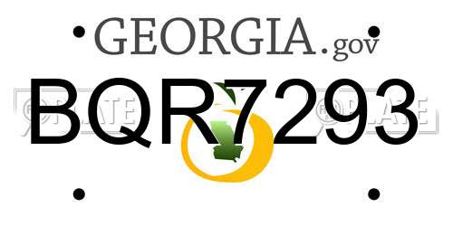 BQR7293 Georgia License Plate