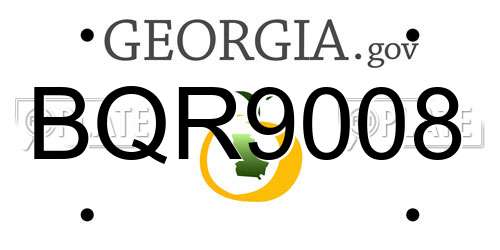 BQR9008 Georgia License Plate