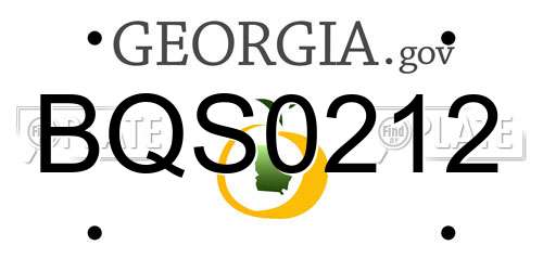 BQS0212 Georgia License Plate