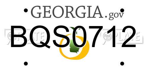 BQS0712 Georgia License Plate
