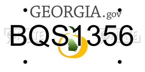 BQS1356 Georgia License Plate