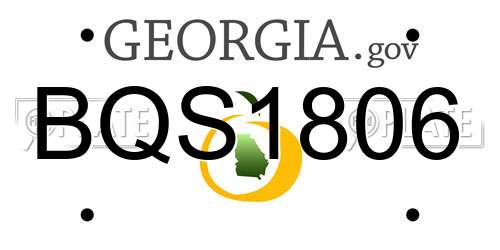 BQS1806 Georgia License Plate