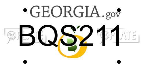 BQS211 Georgia License Plate