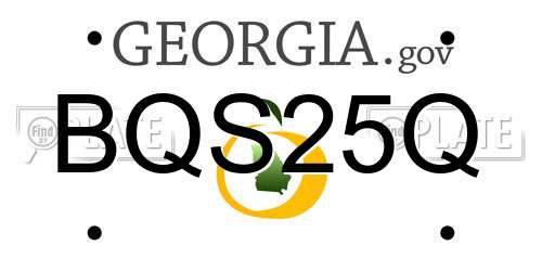 BQS25Q Georgia License Plate