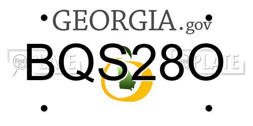BQS28O Georgia License Plate