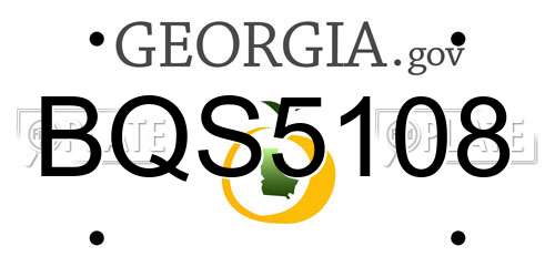 BQS5108 Georgia License Plate