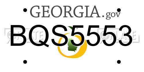 BQS5553 Georgia License Plate