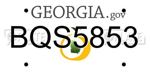 BQS5853 Georgia License Plate